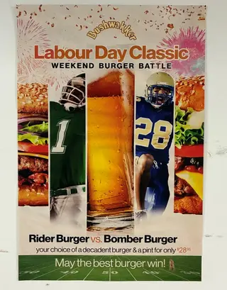LABOUR DAY CLASSIC WEEKEND BURGER BATTLE. at Bushwakker's Brewpub, Regina
