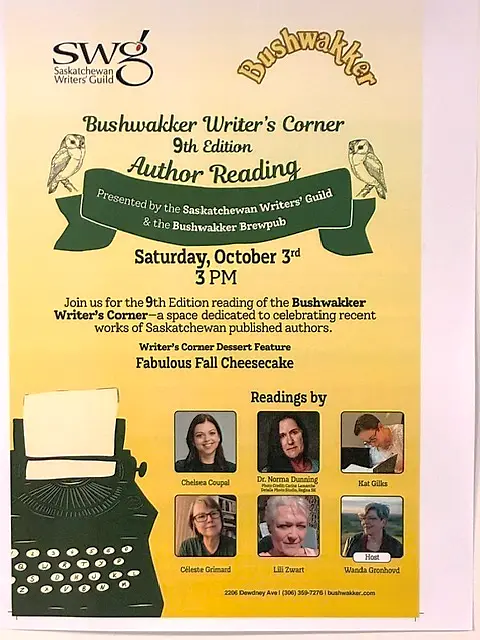 Bushwakker Writers Corner 9th Edition Reading at Bushwakker's Brewpub, Regina