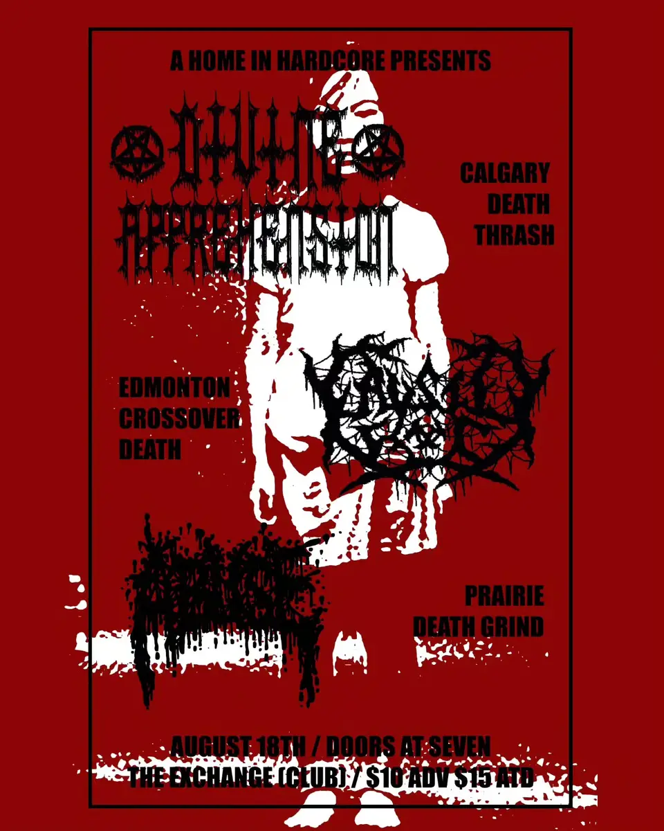 Divine Apprehension, Caustic Fog, Abuse at The Exchange, Regina
