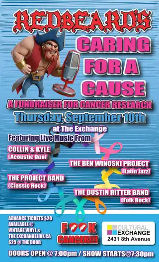Redbeard's Caring for a cause - A fundraiser for cancer research at The Exchange, Regina