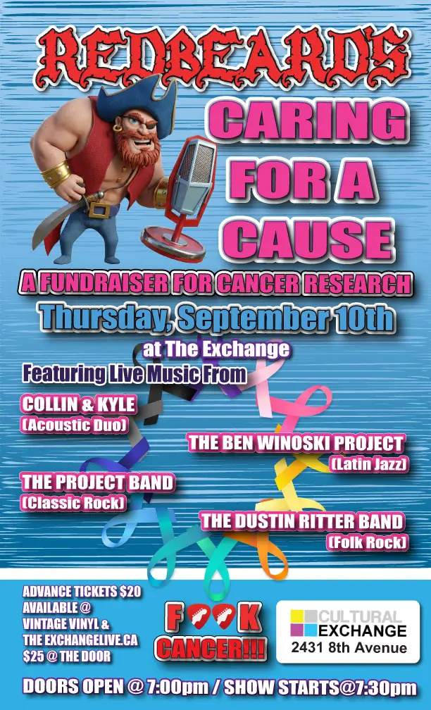 Redbeard's Caring for a cause - A fundraiser for cancer research at The Exchange, Regina