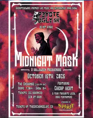 Peyote Ugly - Midnight Mask - A Halloween Masquerade at The Exchange, Regina