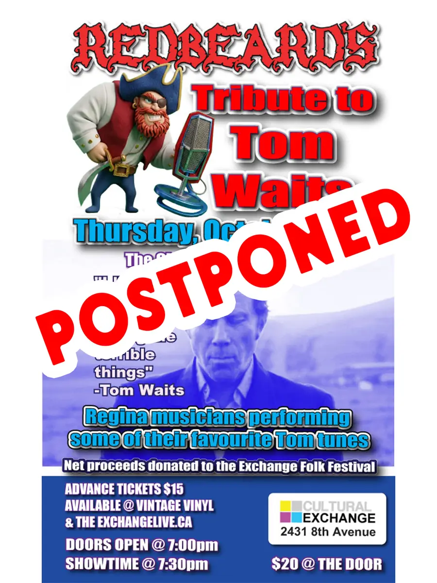 Redbeard's Tribute to Tom Waits - POSTPONED at The Exchange, Regina