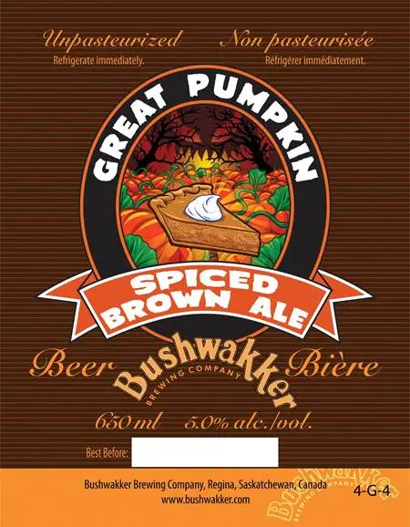 ANNUAL GREAT PUMPKIN SPICED BROWN ALE RELEASE at Bushwakker's Brewpub, Regina