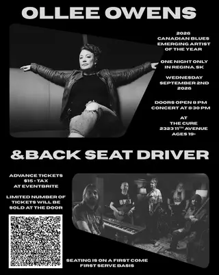 Ollee Owens with Back Seat Driver at The Cure Kitchen + Bar, Regina